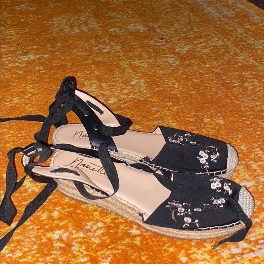 Nanette lepore lace up espadrilles